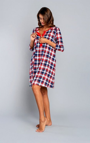 Rugia kismama és szoptatós hálóing 3/4 ujjú olasz divat - piros