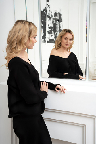 Karina Női hosszú ujjú szett, nadrág olasz divat - fekete