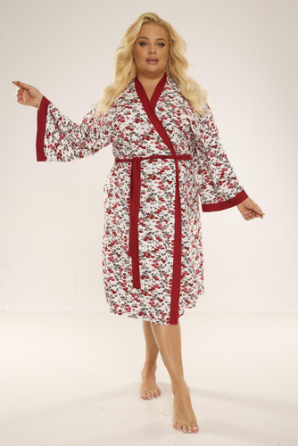 468/473 Mia Női köntös Plus Size Forex - bordóbarna színű