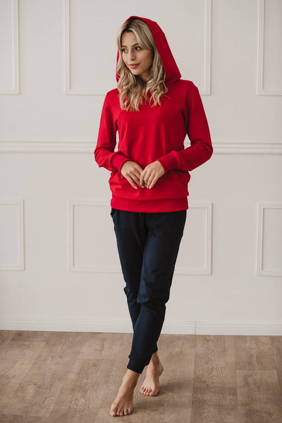 Milk Please bluza do karmienia Milk&Love z kapturem czerwony