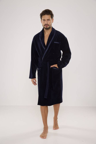 666 Ronaldo férfi köntös De Lafense - tengerészkék