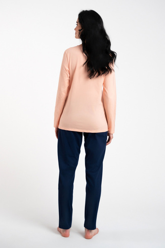 Arietta Női hosszú ujjú pizsama és nadrág Italian Fashion - lazac