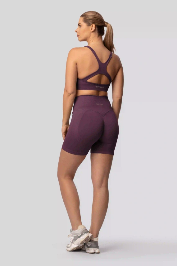 Spaio PUSH-UP PRO alakformáló varrás nélküli női rövidnadrág magas derék plum