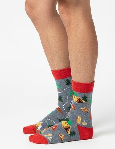 0125.053 Trekking - férfi zokni Milena színes mintával, Melange