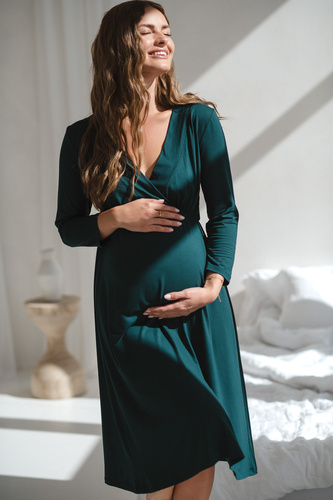 Star Light Terhesség és szoptatás bambusz hálóing 7/8 Milk&Love palack zöld - lélegző, kórházi, kényelmes szoptatáshoz