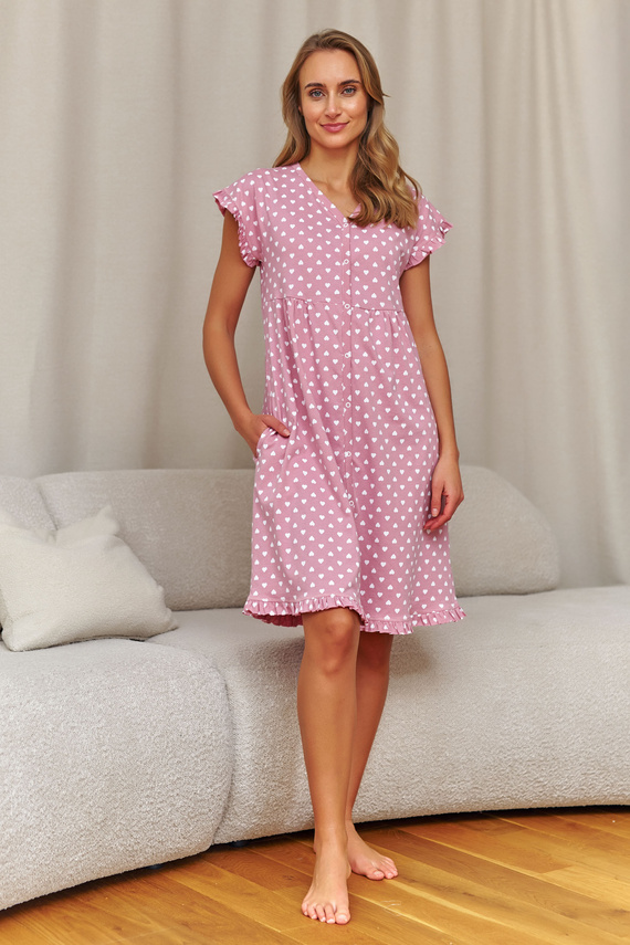 7303 Doctor Nap - Terhességi és szoptatási hálóing | Pamut elasztánnal, lengyel gyártmány - mokka mousse