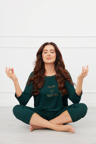 Natura Női 3/4-es pizsama Olasz divat - zöld