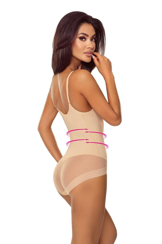 Body 7006 Ofelia Lapinee bézs alakformáló body melltartó alatt, testformázó hatással