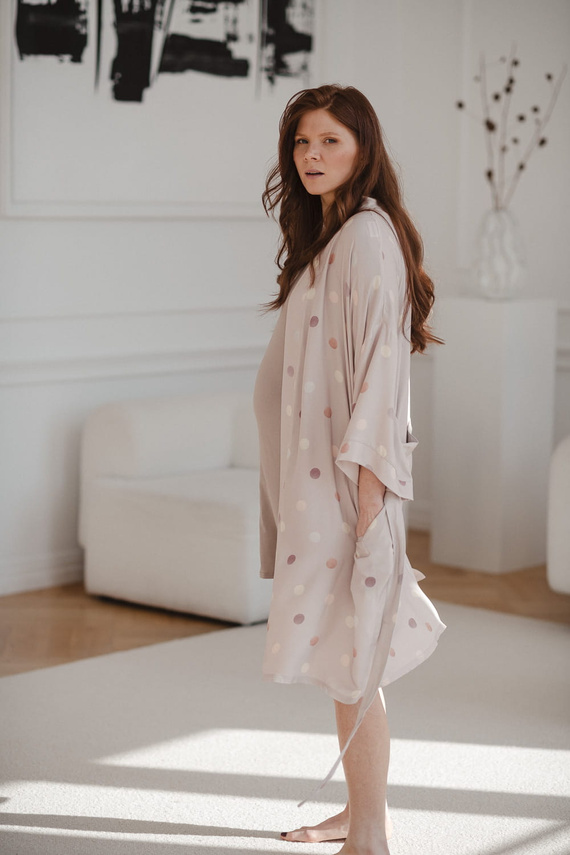 Polka Dots szlafrok bambusowy ciążowy Milk&Love