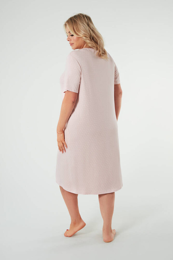 Puntini Női hálóing, rövid ujjú olasz divat - púderrózsaszín