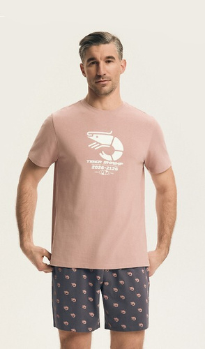 Brad 44520 Henderson férfi pizsama 100% pamut, rövid ujjú, short