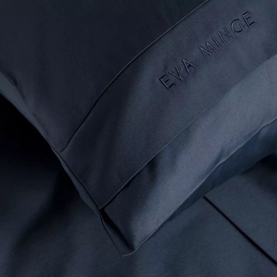 1F Elegáns szatén ágynemű Eva Minge Eurofirany tengerészkék | makroszatén 100% pamut