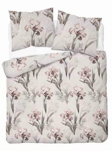 5089 B Home Satin Pościel satynowa kwiaty Detexpol szary