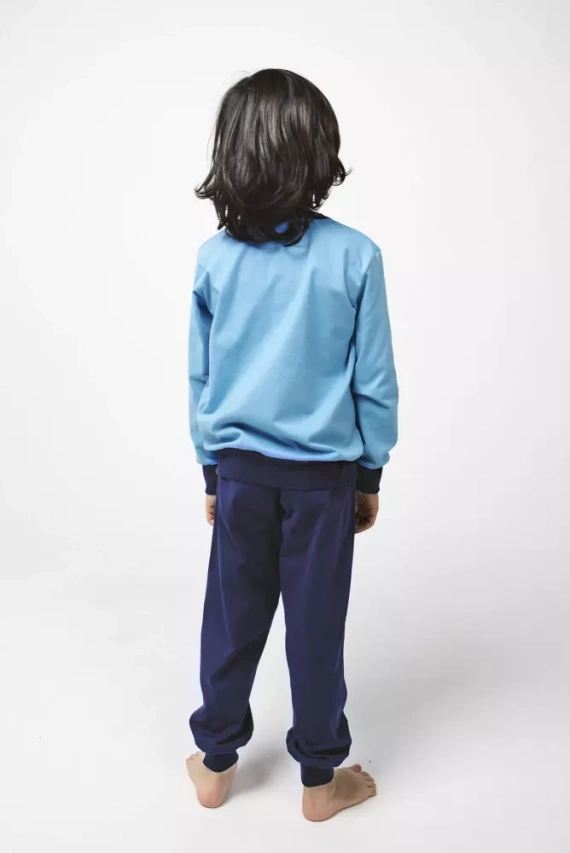 Remek Fiú pizsama hosszú ujjú, hosszú nadrág olasz divat - kék