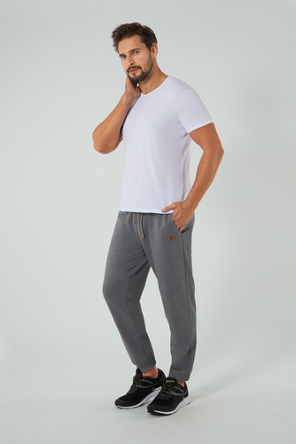 Leader Férfi hosszú melegítőnadrág Italian Fashion - medium melange