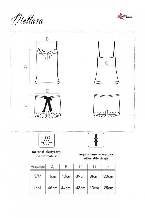 Mellara LC 90559 Szett, alsógatya+ rövidnadrág LivCo Corsetti Fashion