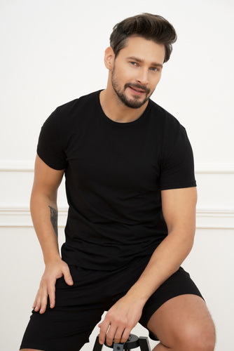 Ikar Férfi rövid ujjú póló Italian Fashion - fekete