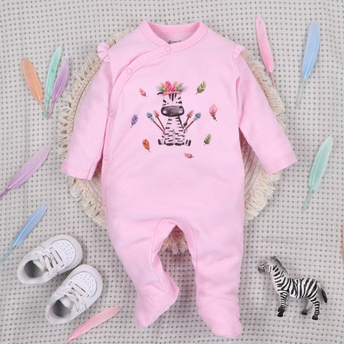 ABN-5539 Nini Happy Animals baba pizsama organikus pamutból - 100% biztonság, nikkelmentes záróelemek, lengyel gyártás