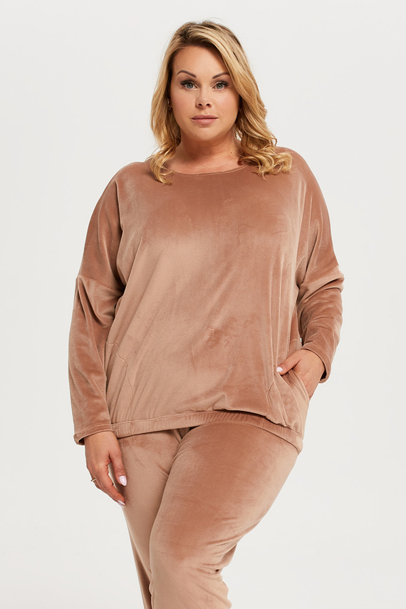 Juga Női hosszú szett. ujj, hossz. nadrág Italian Fashion - bézs