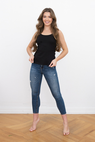 Ibiza Női széles vállú ing Italian Fashion- fekete