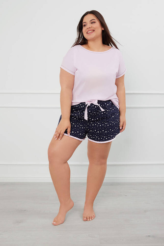 Libra Női rövid ujjú pizsama, rövidnadrág Italian Fashion - rózsaszín/print