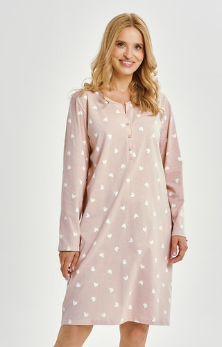 3443 Nori Női Taro ing - 100% pamut, hosszú ujjú, nyakkivágás, nyakpántos nyakkivágás