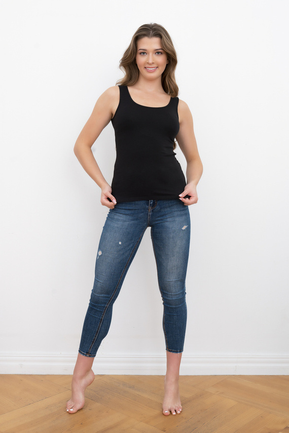 Ibiza Női széles vállú ing Italian Fashion- fekete