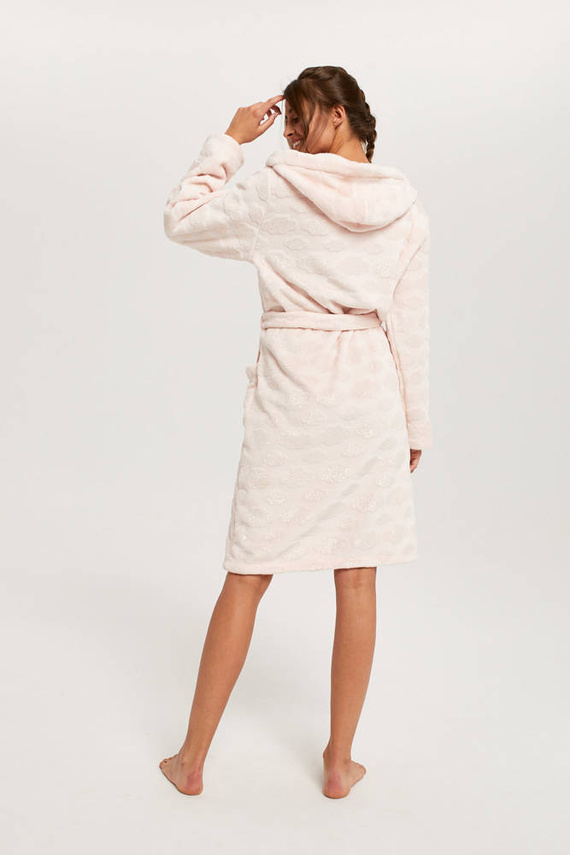Drina női fürdőköpeny kapucnival Olasz divat - rózsaszín