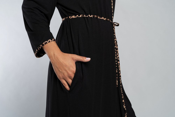 Eila fürdőköpeny olasz divat 3/4 ujjú - leopárd mintás