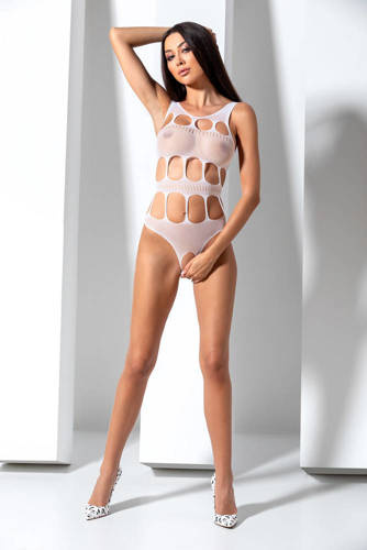 BS083 Bodystocking body Passion fehér