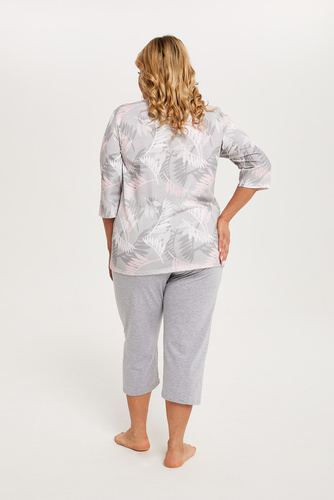 Bartonia Női pizsama 3/4 ujjú és 3/4 nadrág olasz divat - print/melange