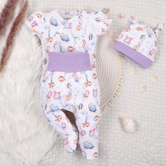 ABN-5490 Underwater World Nini babasapka - organikus pamut, puha, lélegző, légáteresztő