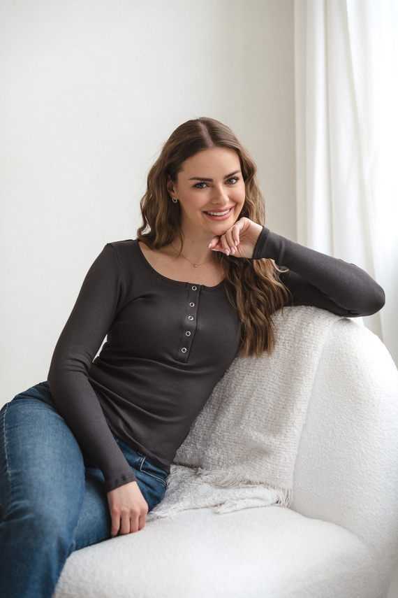 Tummy Milk&Love kismama és szoptatós felső viszkóz graphite