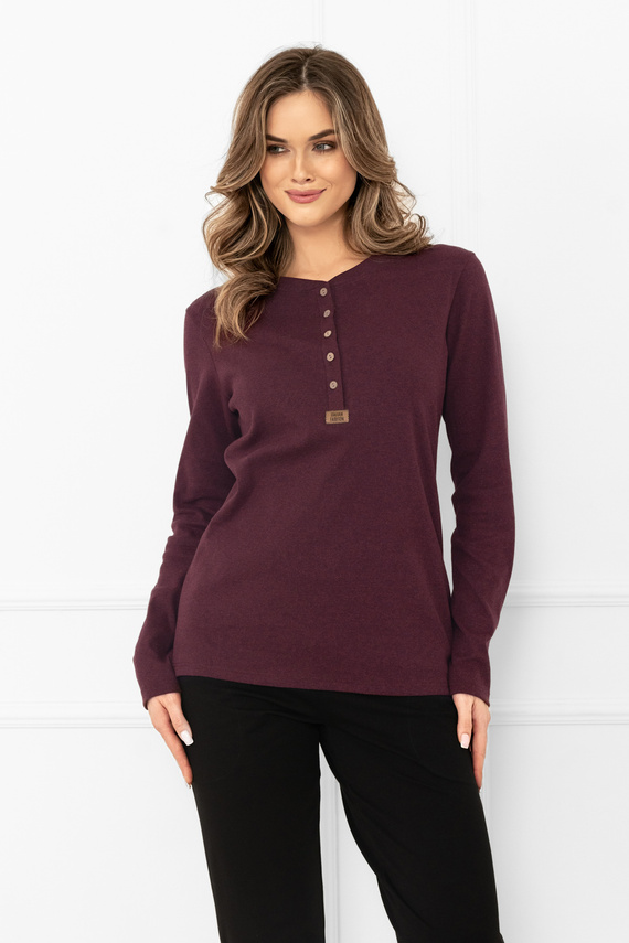 Gordo Női blúz Italian Fashion bordó - klasszikus, pamut, hosszú ujjú, hosszú ujjú