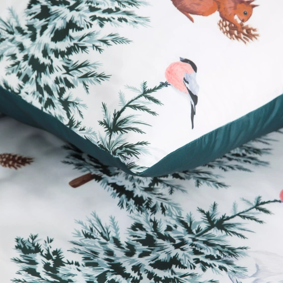 Roland karácsonyi ágynemű mikroszálas Eurofirany - zöld, bájos nyomtatással díszítve