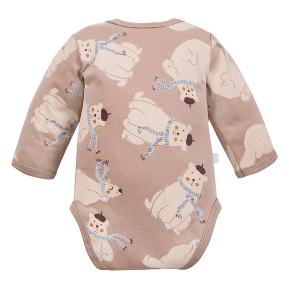 Beary Cool baba bodysuit Eevi- pamut, hosszú ujjú, mackó nyomtatással
