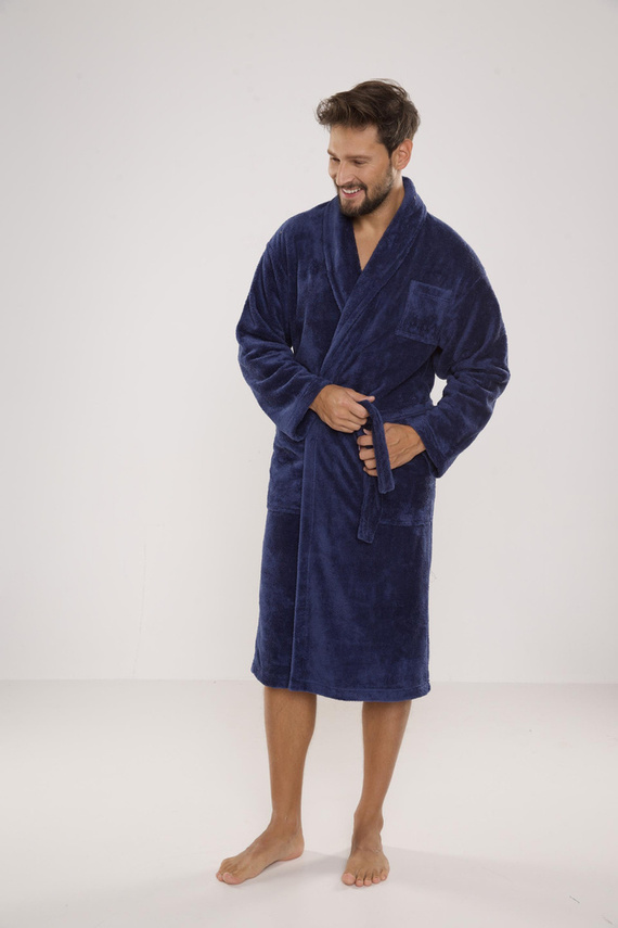 811 De Lafense férfi plüss fürdőköpeny - farmer