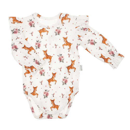 216098 Lala - Nicol baba bodysuit, pamut, hosszú ujjú, fodros, fodros