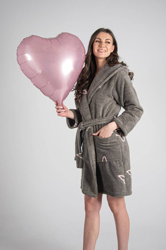 672 Pillangók rövid Forex női fürdőköpeny - szürke