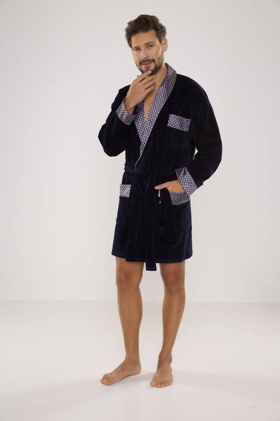 772 Bonjour férfi fürdőköpeny forex - tengerészkék