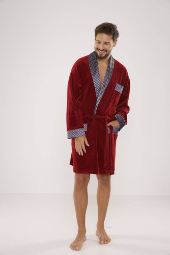 772 Bonjour férfi forex fürdőköpeny - gesztenyebarna színben