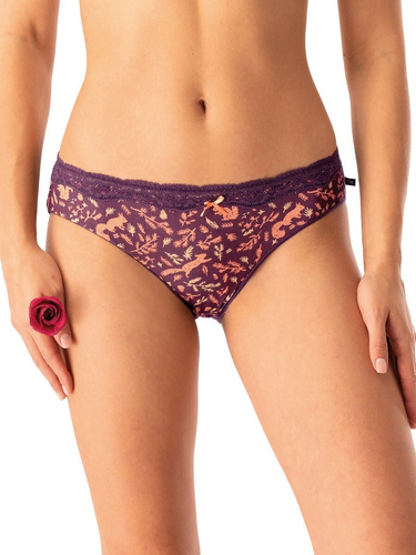 Női bugyi LPR 706 B25 Key aubergine - pamut, 2 db dobozos, kényelmes és klasszikus, 2 db-os csomagolásban