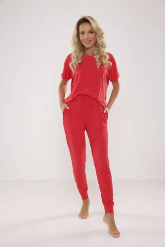 524 Paula női pizsama De Lafense - málna