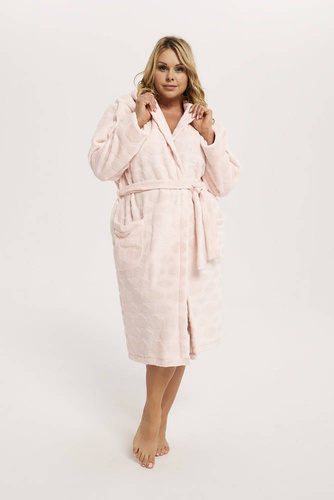 Drina női fürdőköpeny kapucnival Olasz divat - rózsaszín