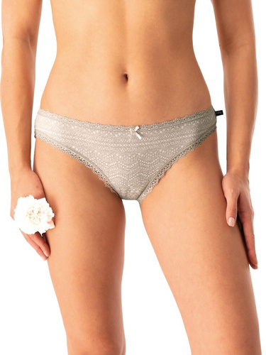 Női bugyi LPR 752 B25 Key szürke bézs pamut, 2 csomag dobozban, kényelmes és klasszikus