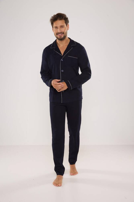 729 Norberto Férfi pizsama De Lafense - sötétkék