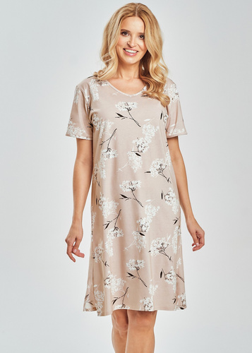 3538 Fiora Női hálóing Taro - 100% pamut, virágmintás, térdig érő | Könnyű póló nyárra