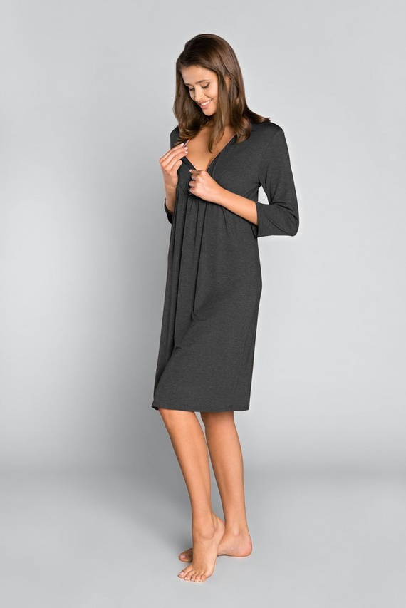 Italia Fashion kismama és szoptatós 3/4 ujjú szonáta - sötét melange/szőrzet