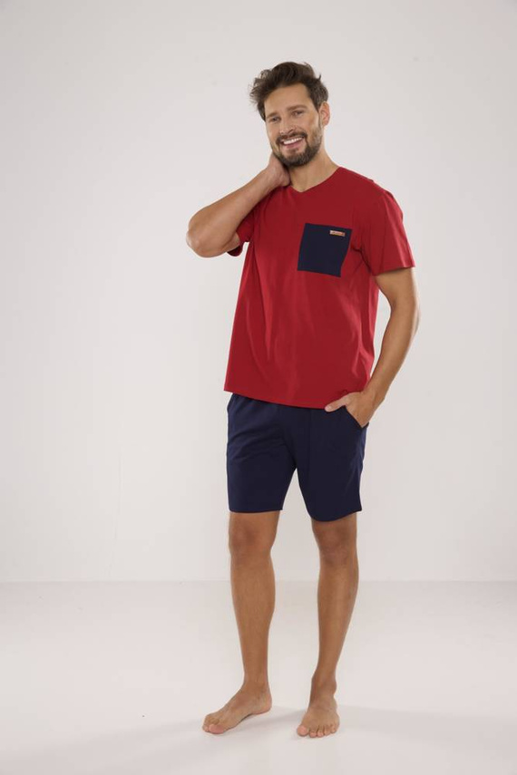 646 Kevin Férfi pizsama De Lafense - gesztenyebarna színű