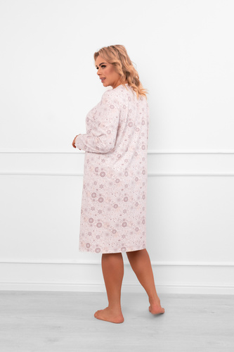 Női hálóing Satui - pamut, hosszú ujjú, virágmintás Olasz divat